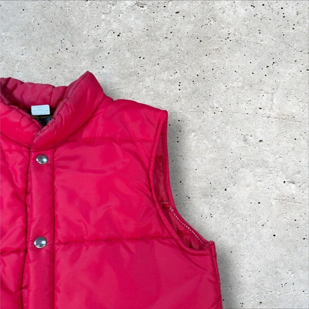 Vtg Swingster PolarGuard Puffer Vest Mens Small Red Nylon Snap Button USA